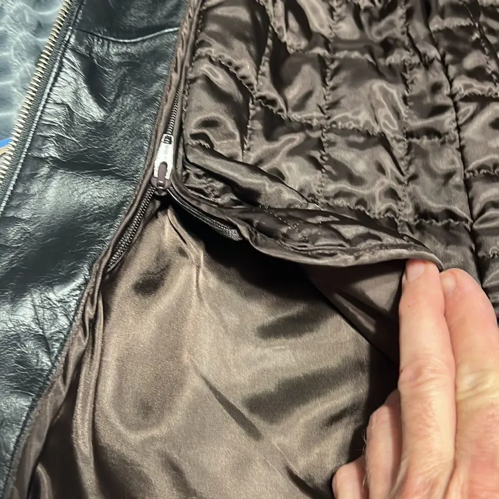 🔥🔥 WILSONS LEATHER Women’s Black Leather Jacket Thinsulate Zip Removable Liner